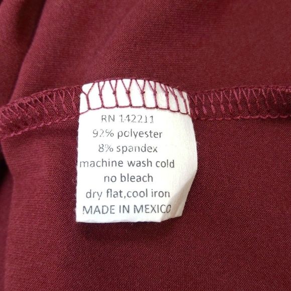 24seven Maternity Midi Dress Long Sleeve Fit and Flare Burgundy 2X NWOT - Picture 9 of 13